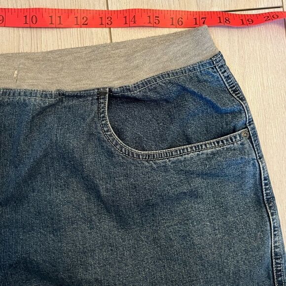 Vintage 90s Jean shorts white stitching grey waist band - Picture 6 of 8